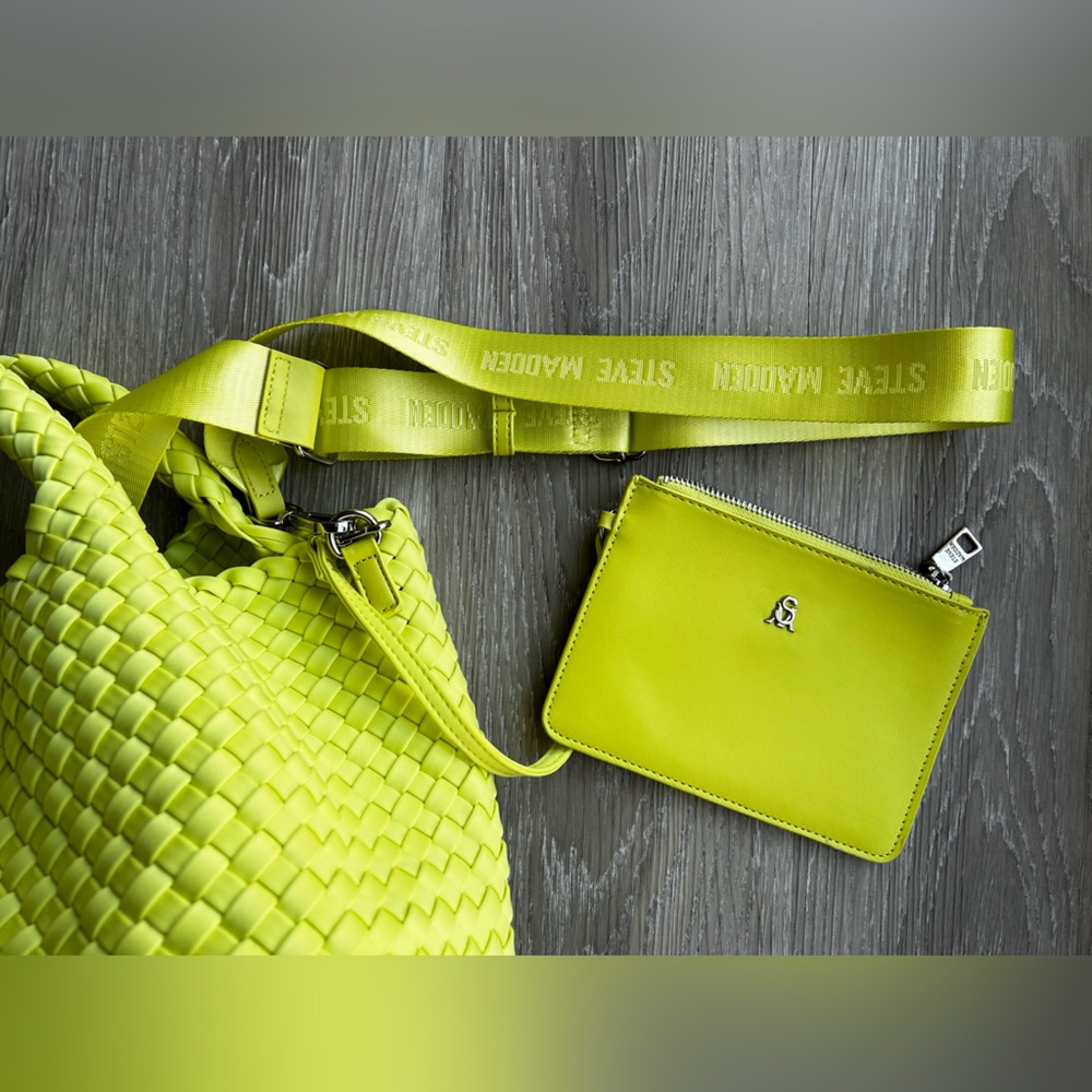 Steve Madden Neon Green Woven Tote - Picture 6 of 9